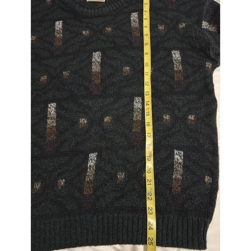 VTG Bugle Boy Sweater Mens Medium Geometric Knit Pullover Crewneck Y2K Retro - Picture 6 of 8